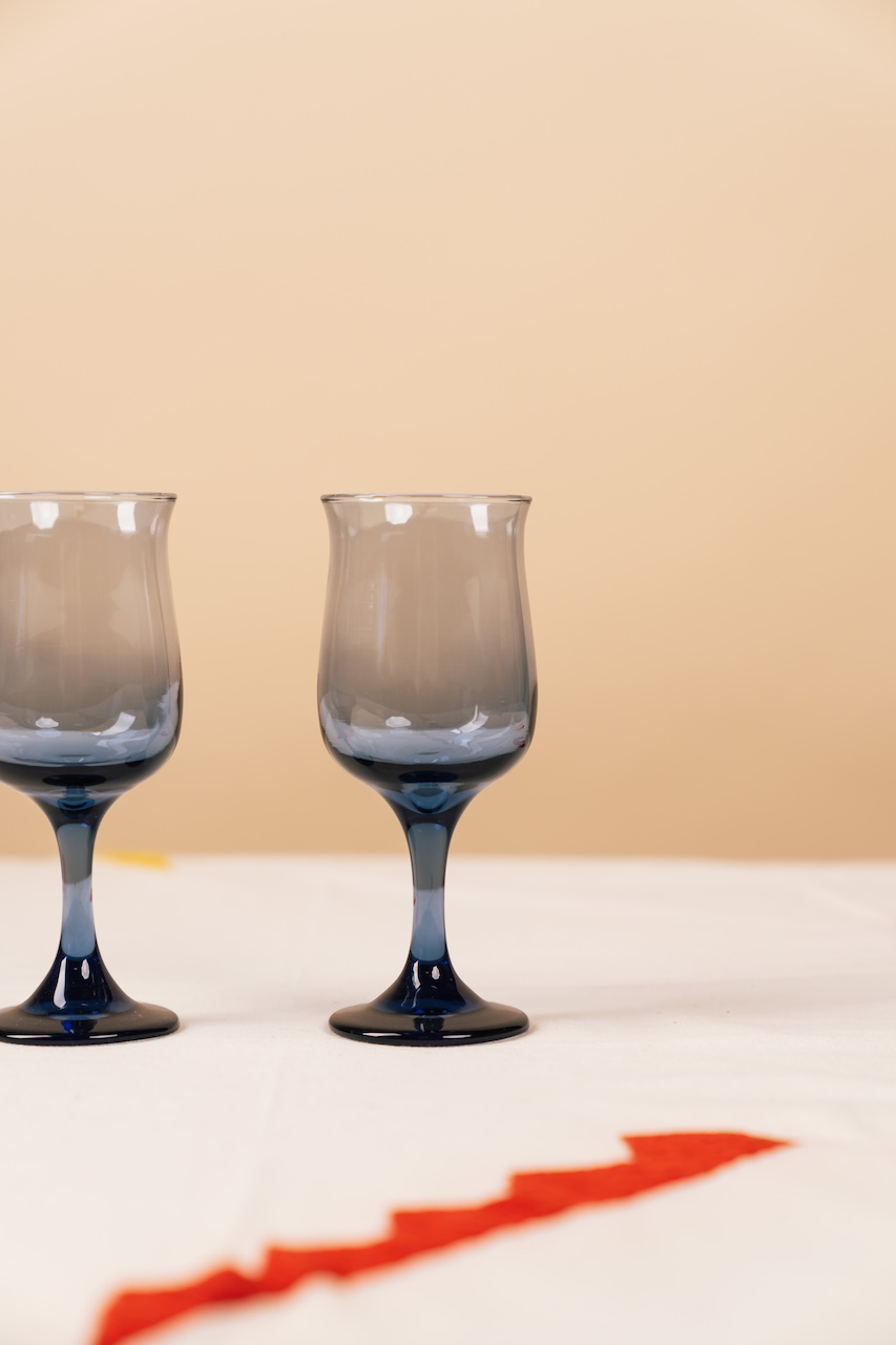 Small Blue Gradient Wine Glass Set