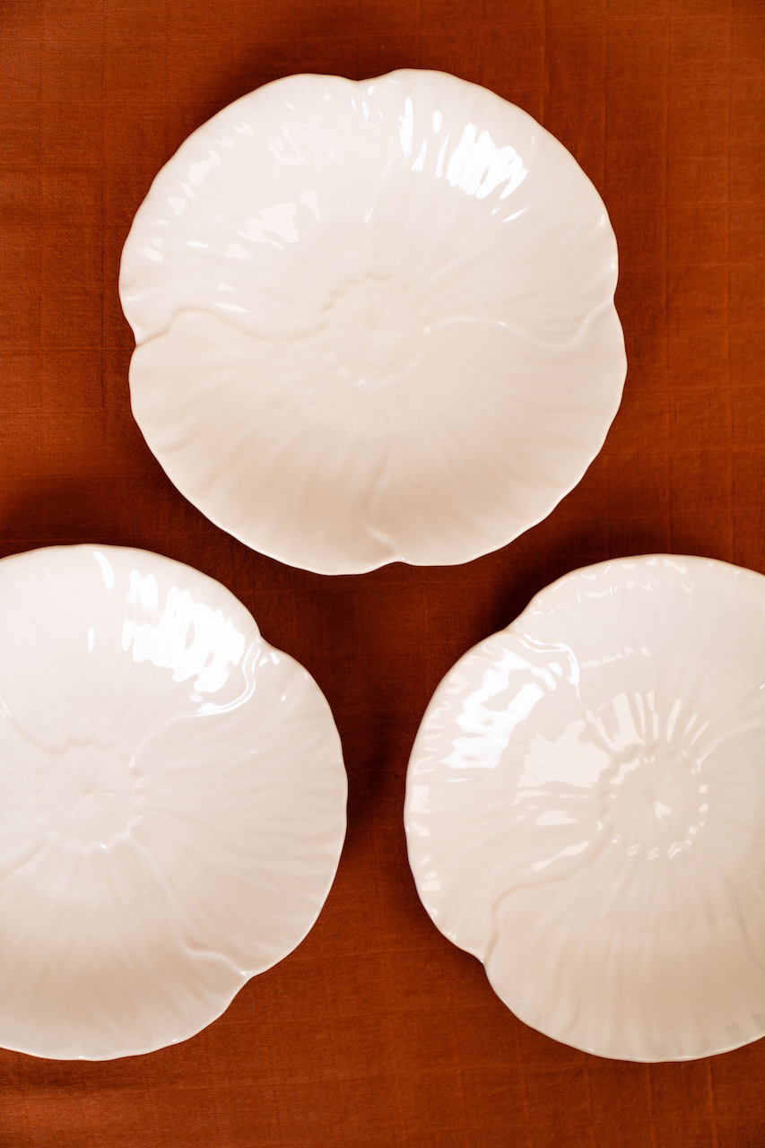 Small Flower Stoneware Plate Set