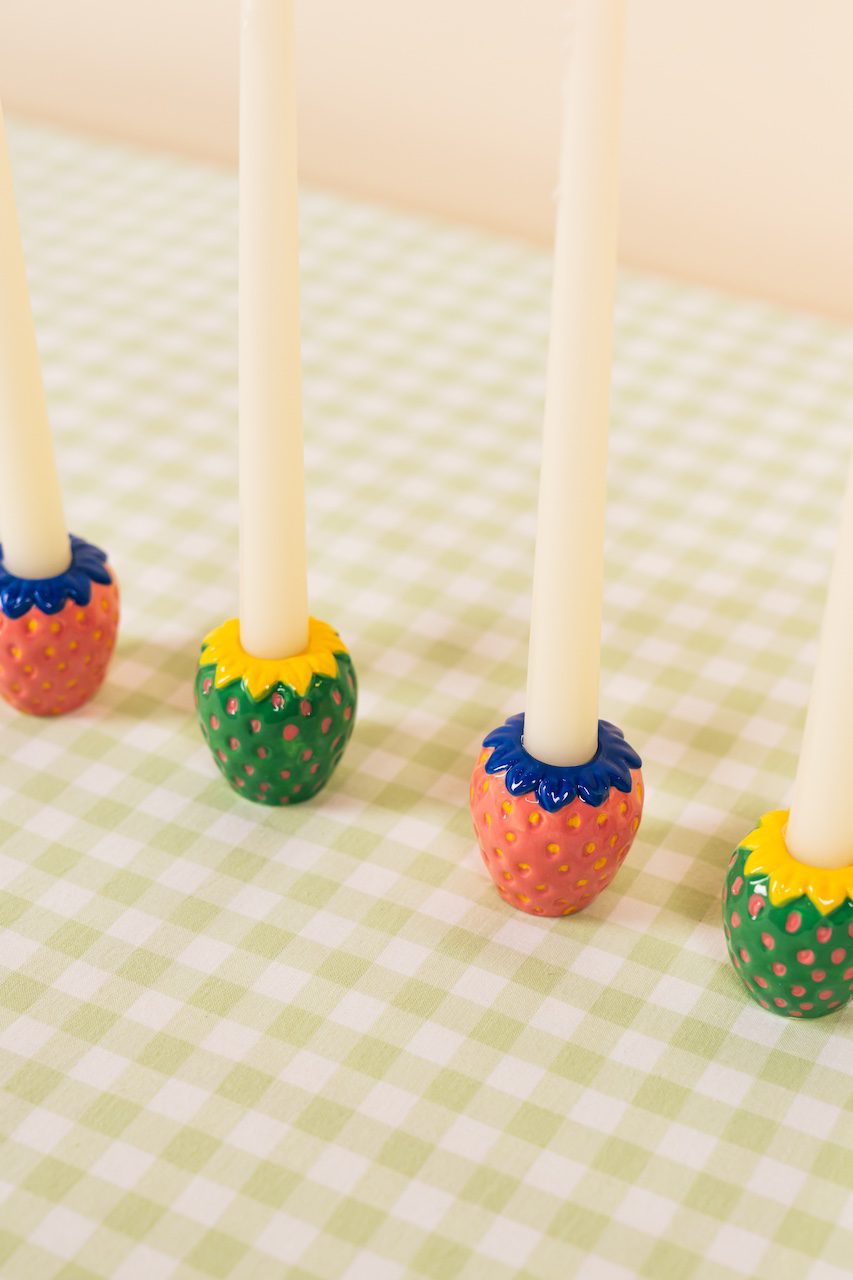 Strawberry Candle Holder Set