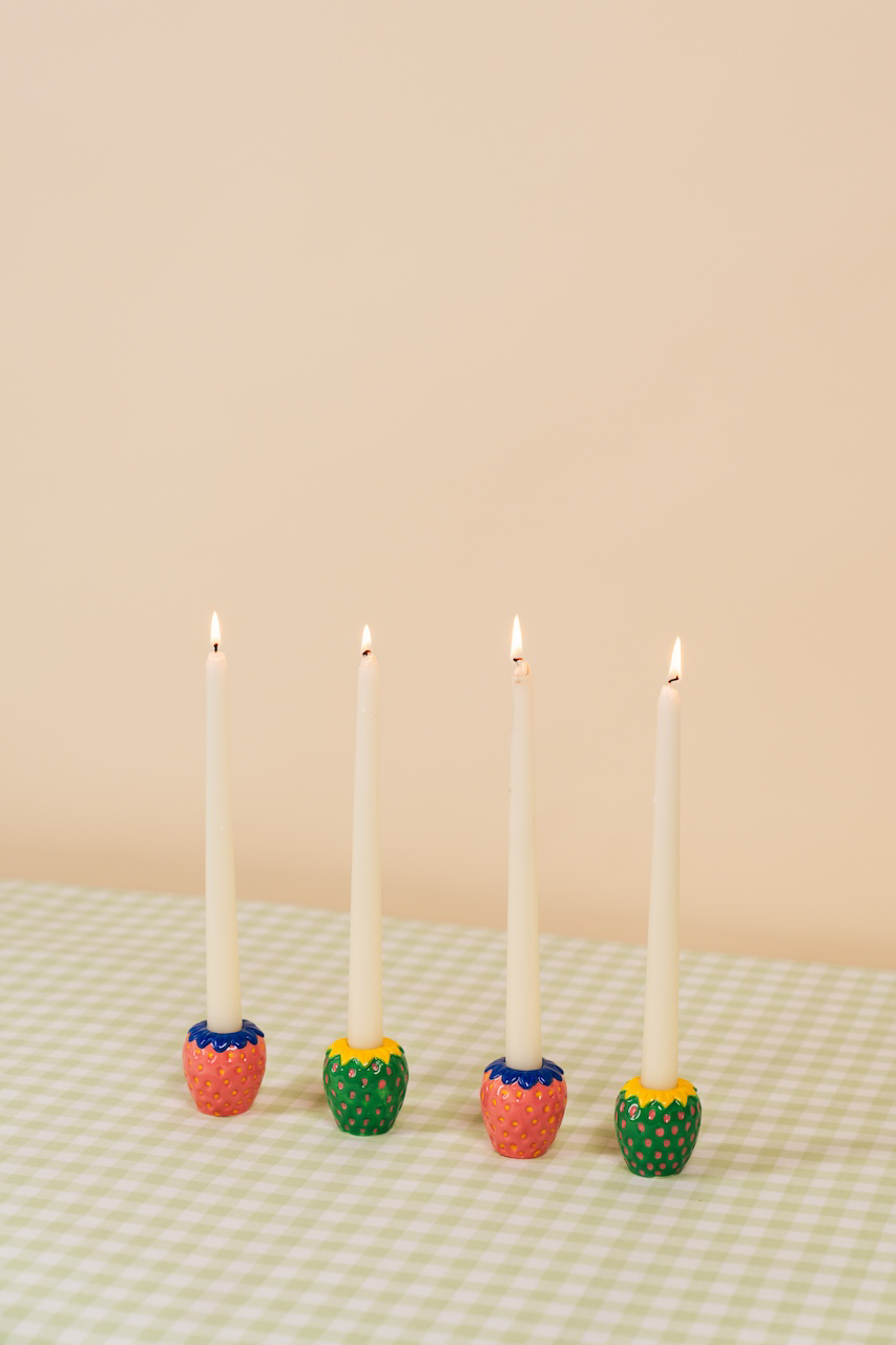 Strawberry Candle Holder Set