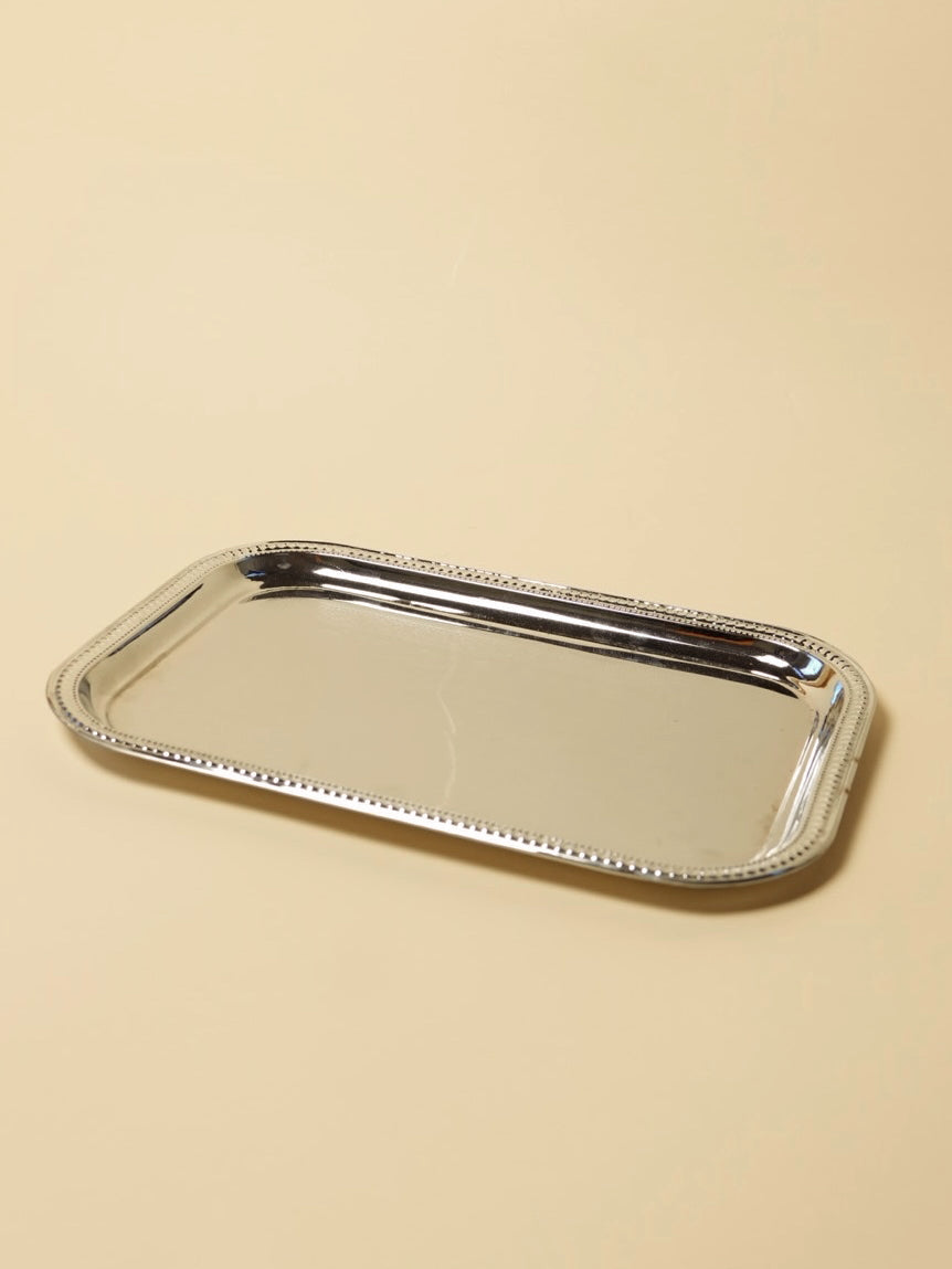 Vintage Rounded Edge Silver Platter