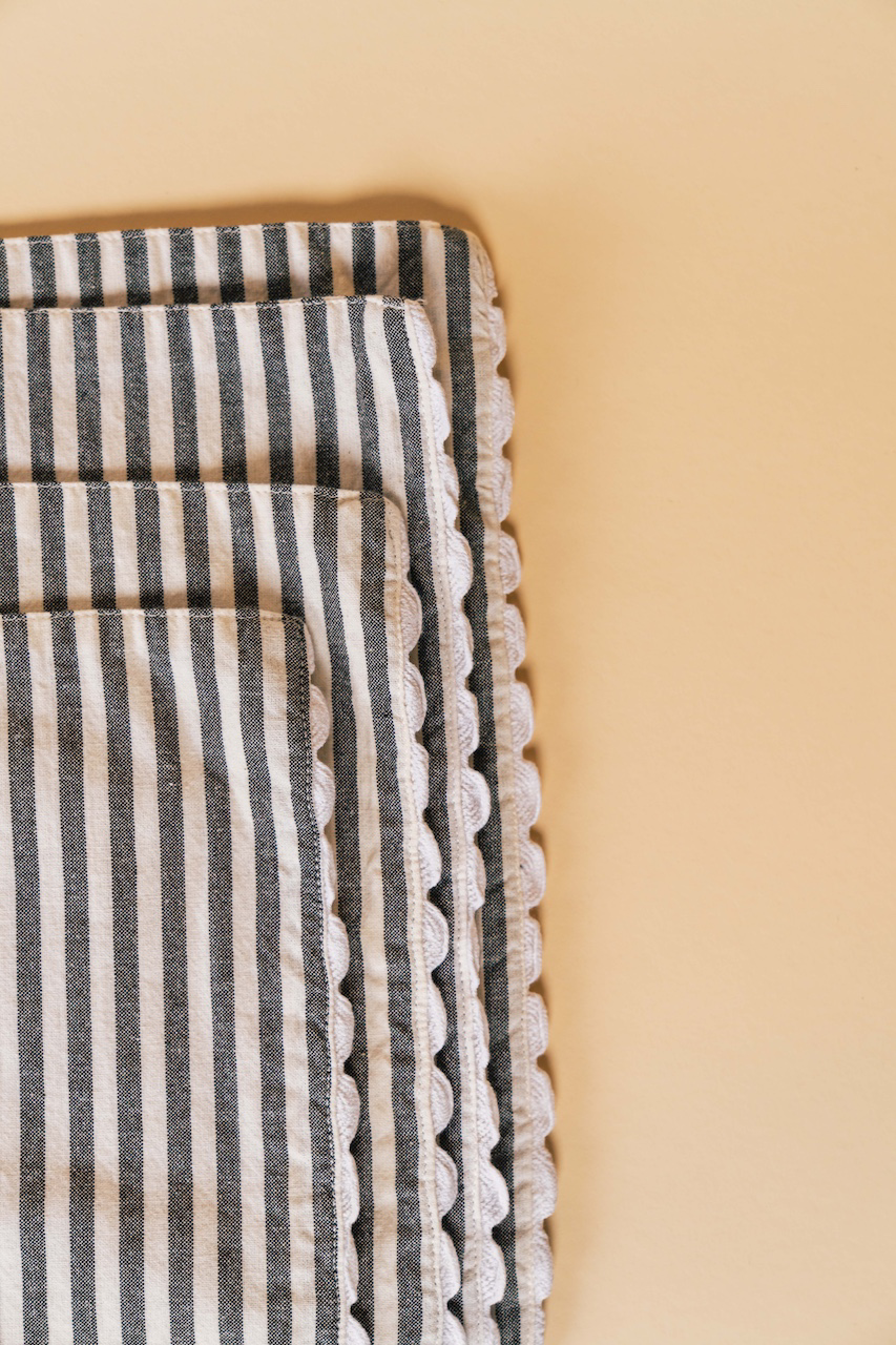 Ticking Stripe Grey Placemat Set