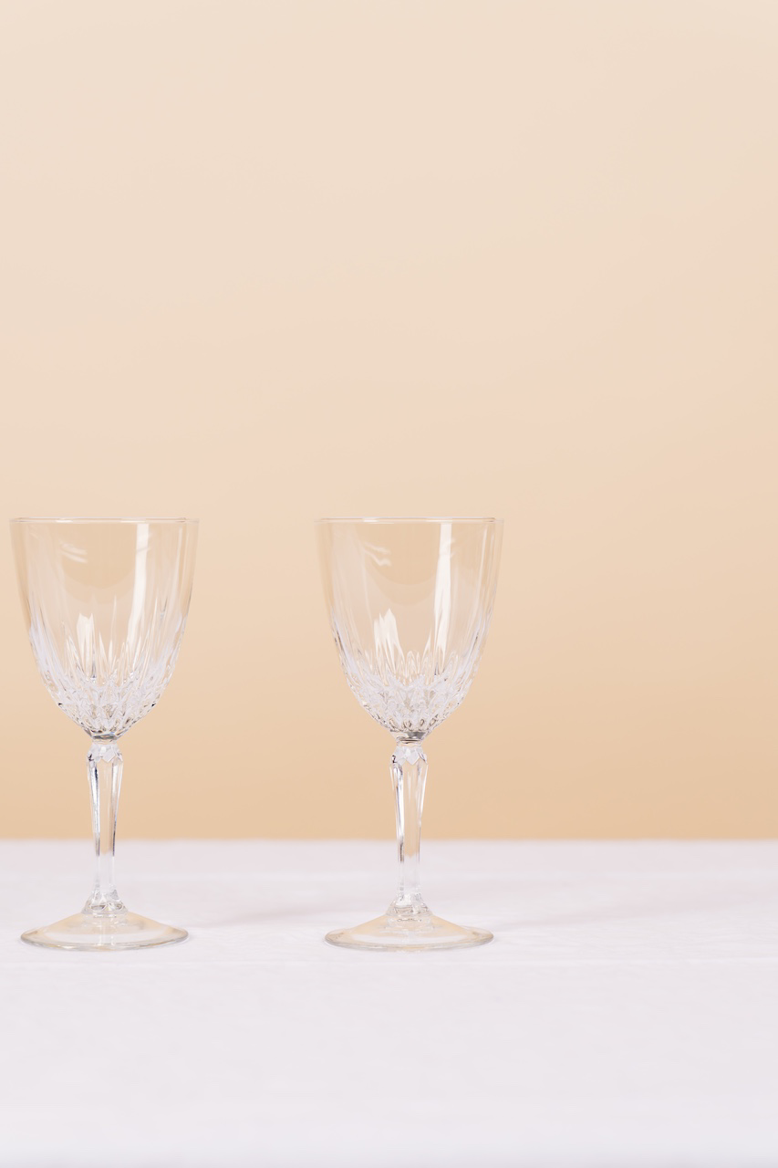 Vintage Crystal Wine Glass Set of 4