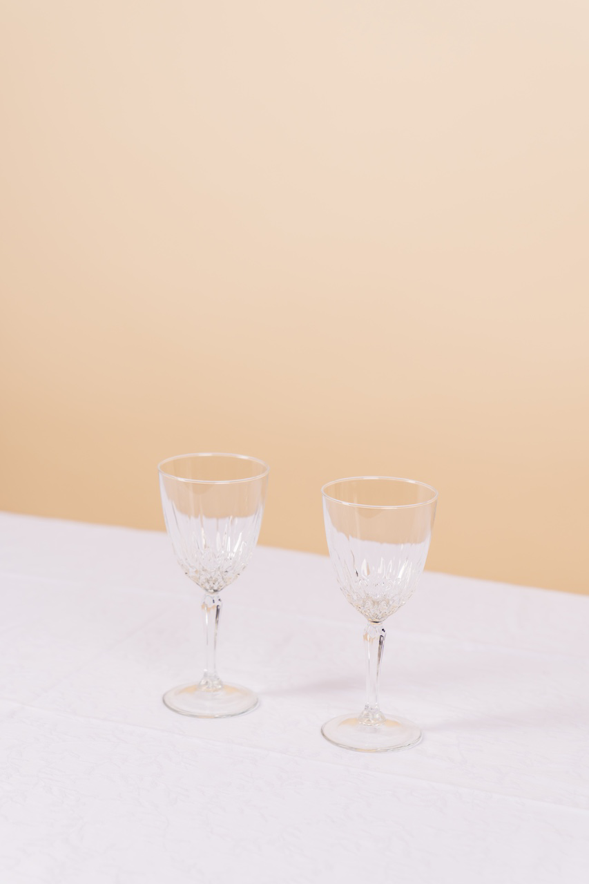 Vintage Crystal Wine Glass Set of 4