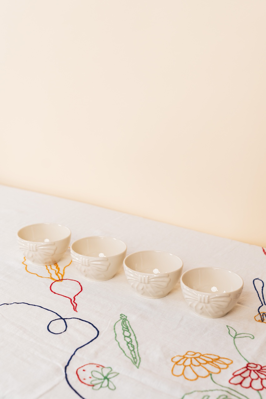 White Bow Snack Bowl