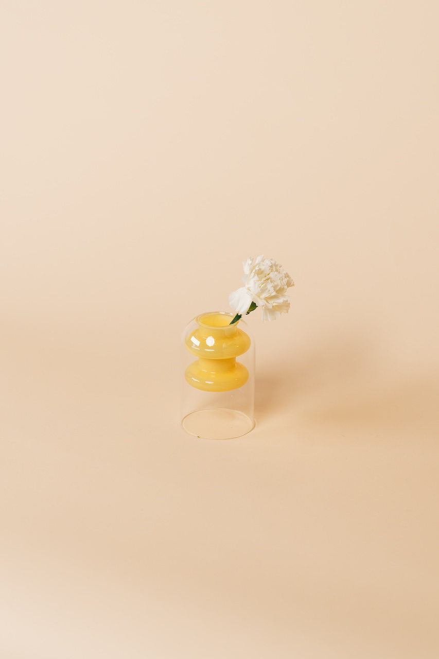 Yellow Terrarium Hydroponic Colored Glass Vase