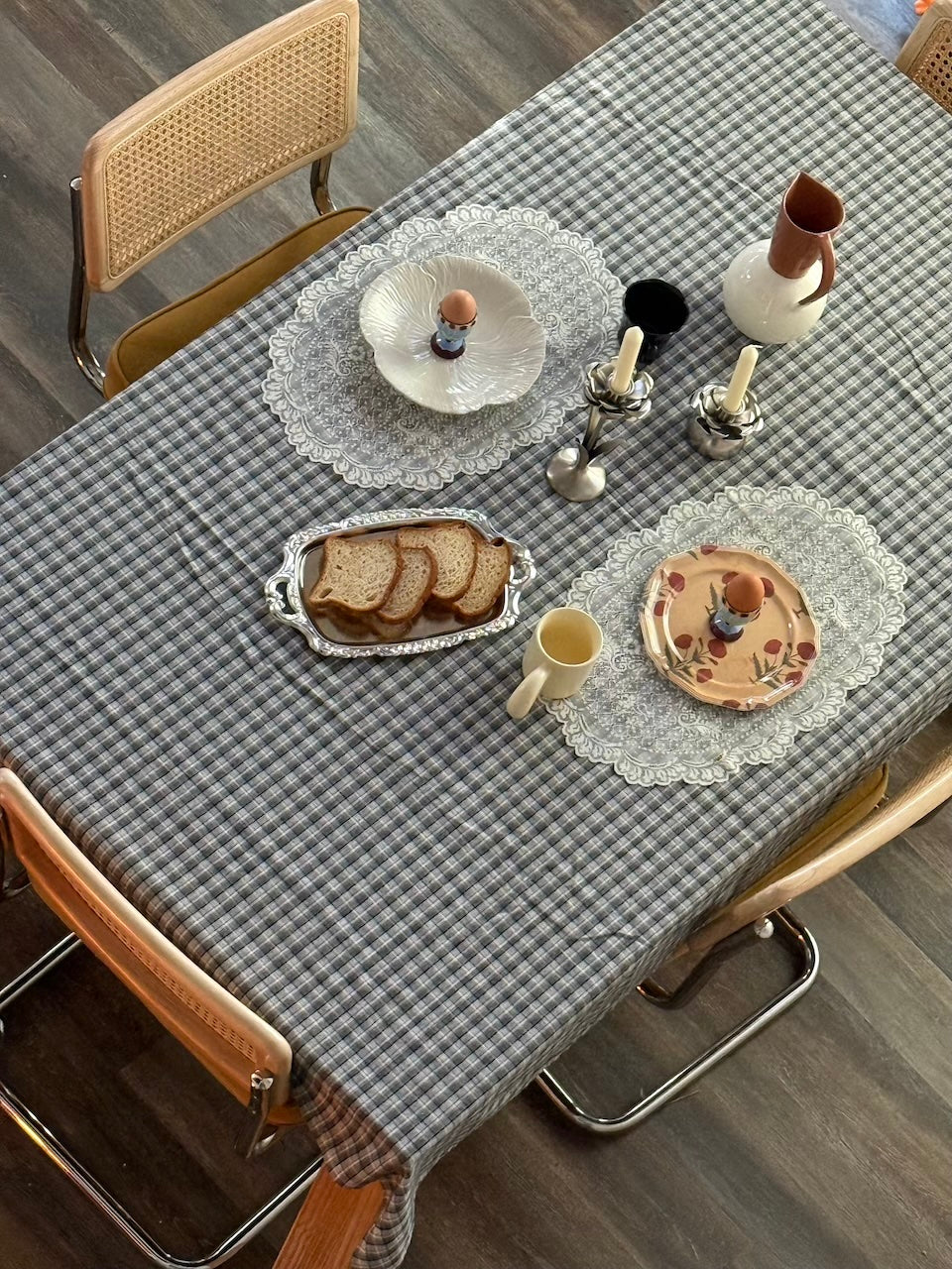 Black Gingham Tablecloth