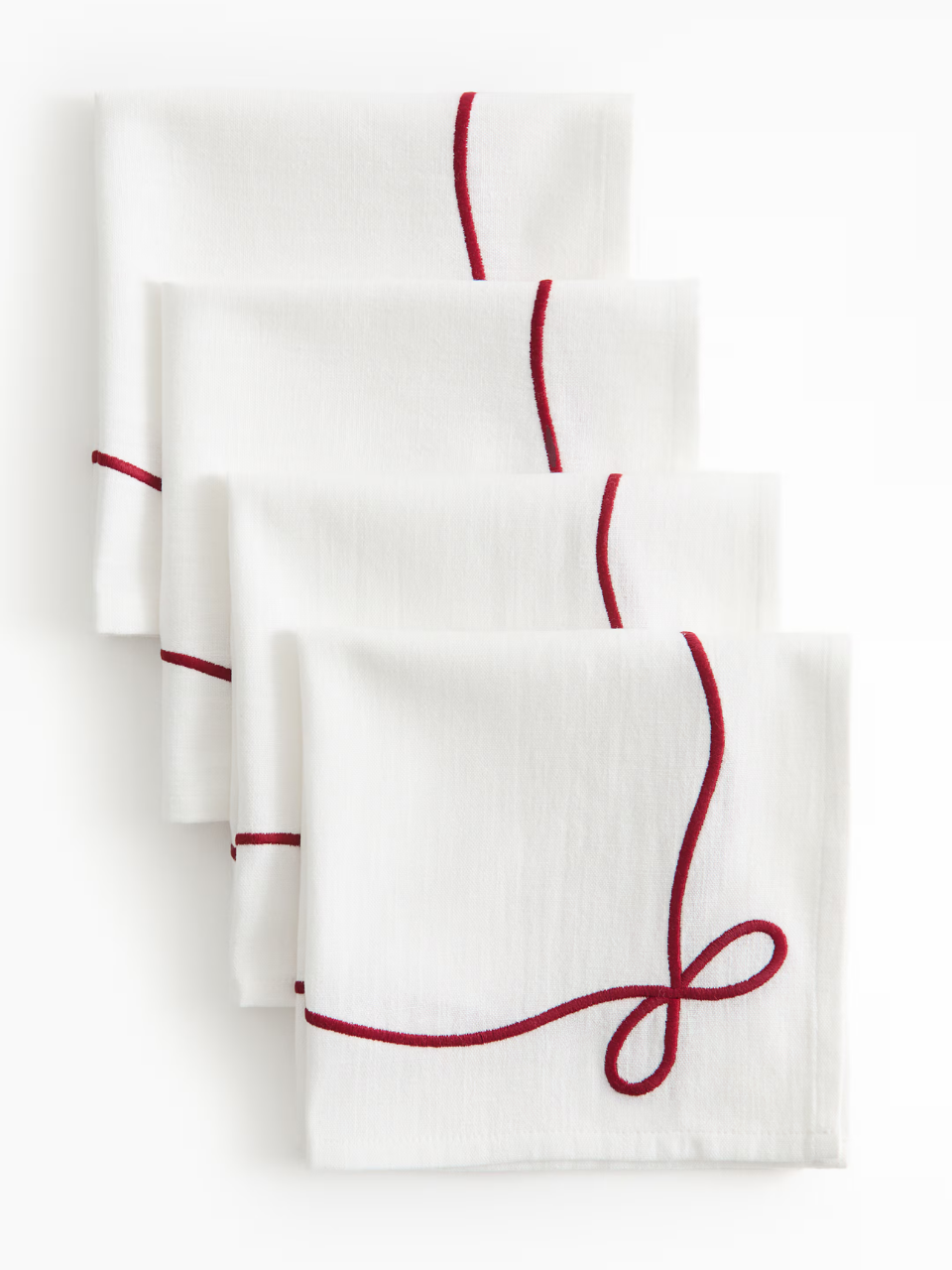 Bow Embroidered Napkin Set