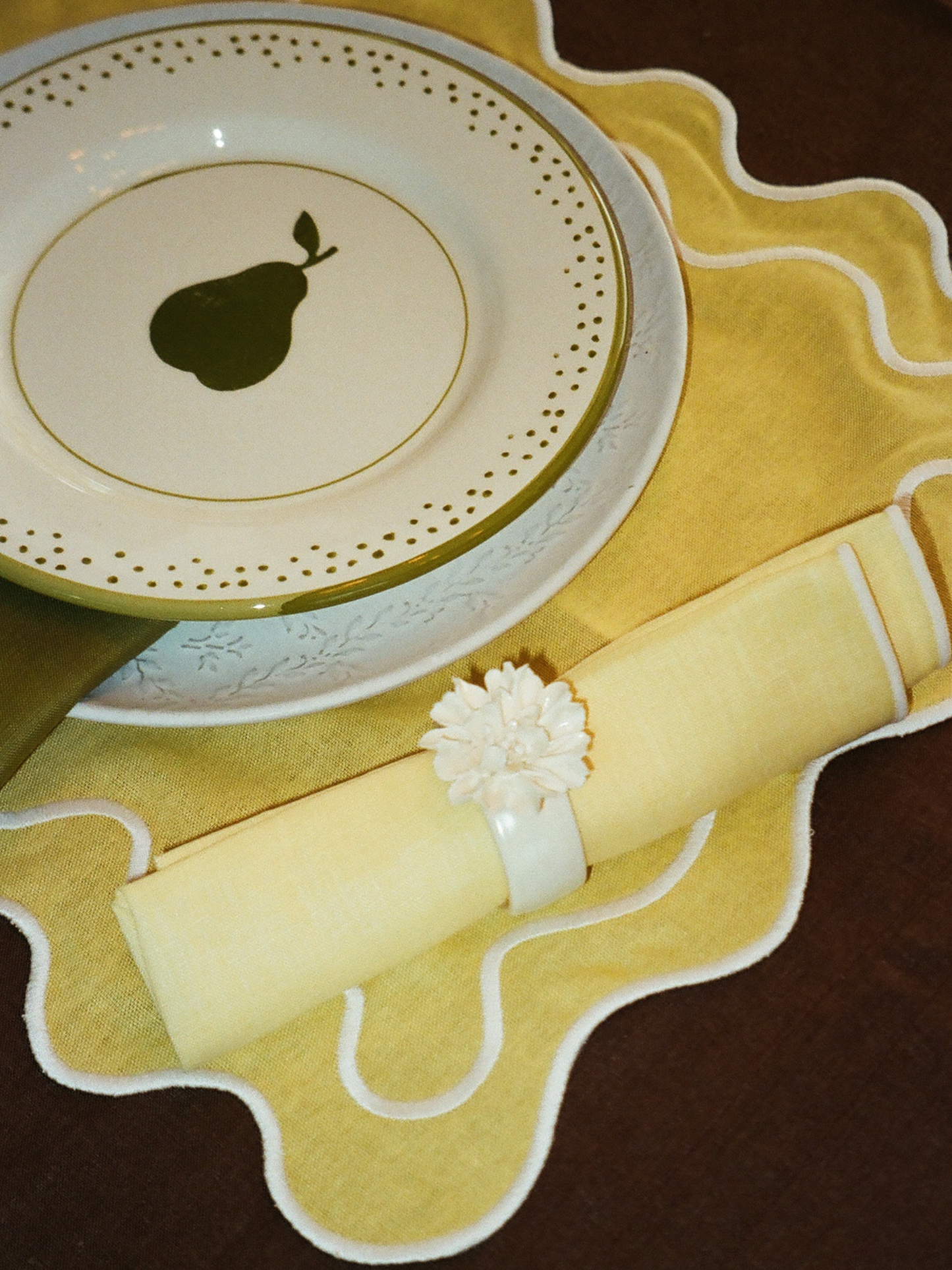 Ceramic Flower Napkin Ring Set