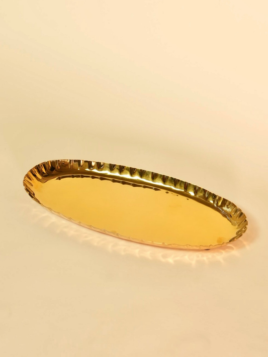 Gold Crushed Oblong Tray