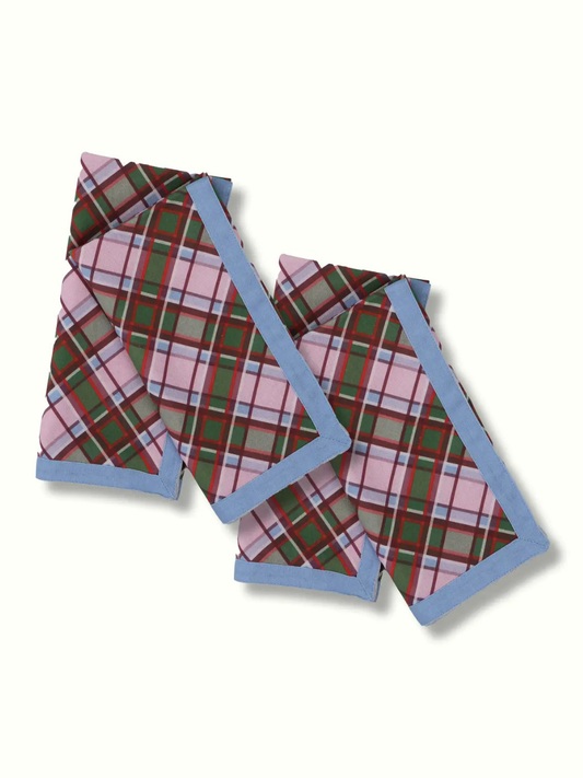 Holiday Plaid Cotton Dinner Napkin Set