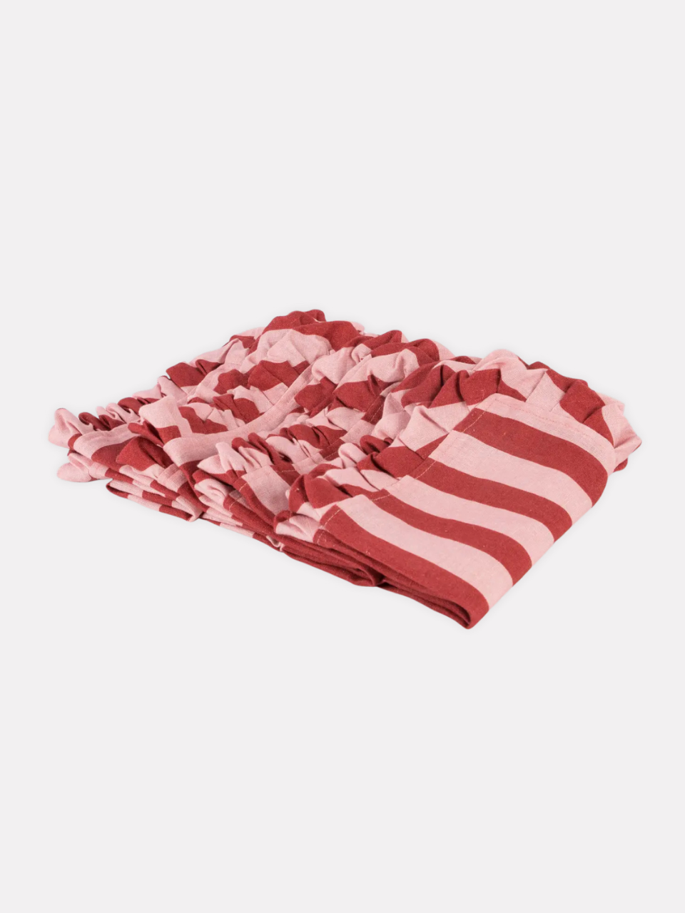 Red & Pink Stripe Ruffle Napkin Set