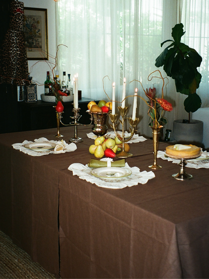 Brown Linen Tablecloth