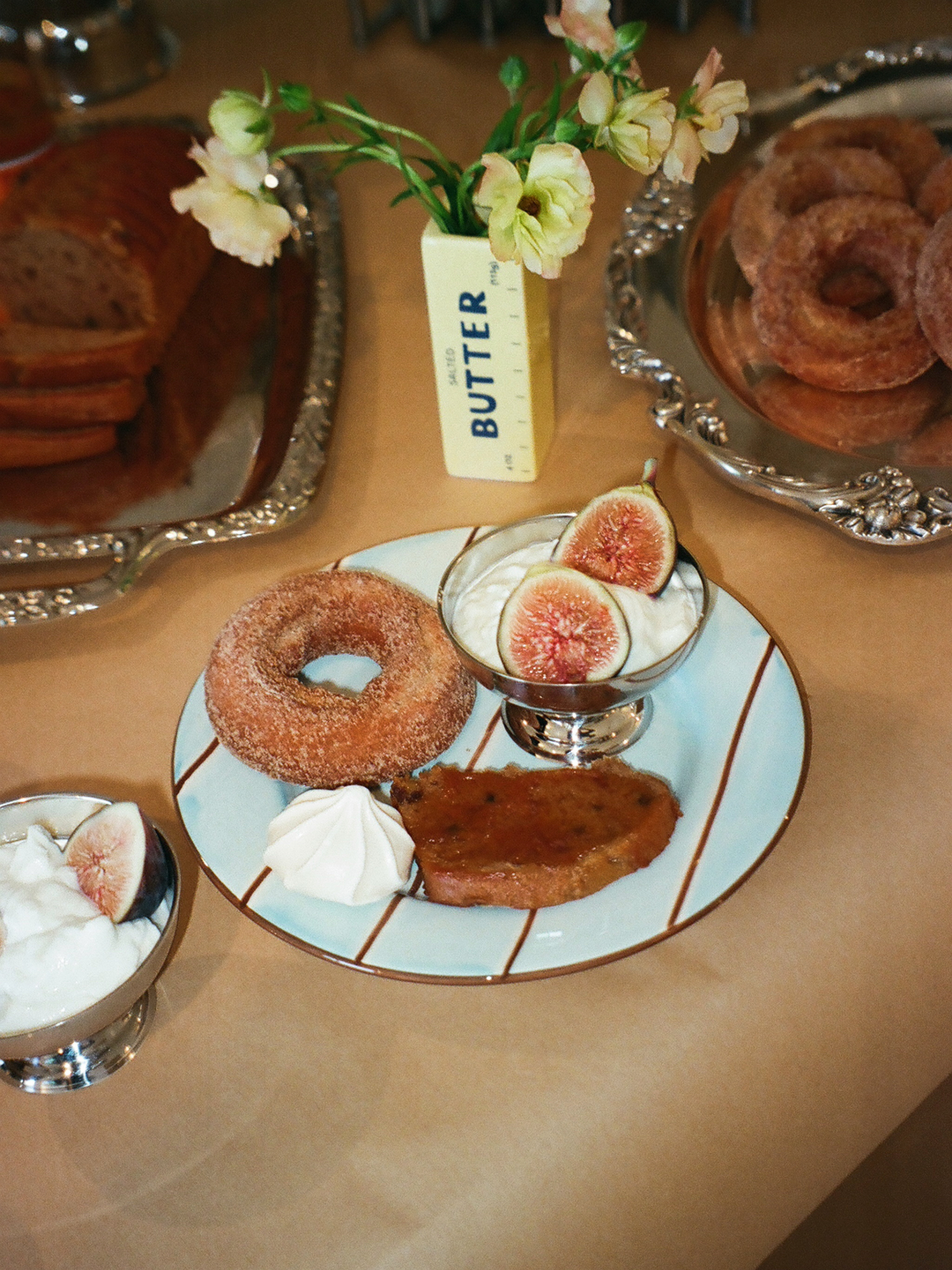 Blue Pajama Stripe Side Plate Set