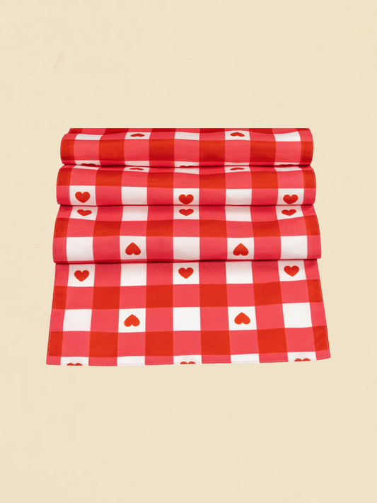 Checkered Heart Table Runner
