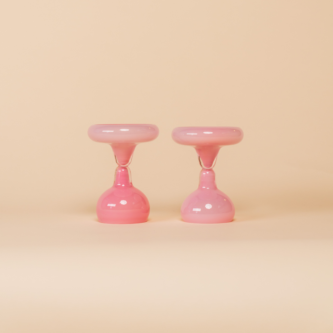 Pink Chunky Wine Glass Set