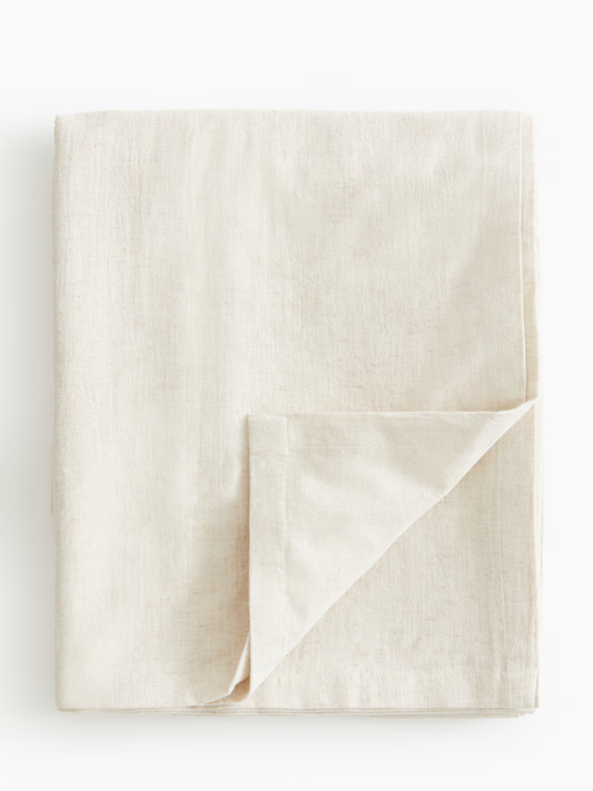 Light Beige Cotton-Blend Tablecloth