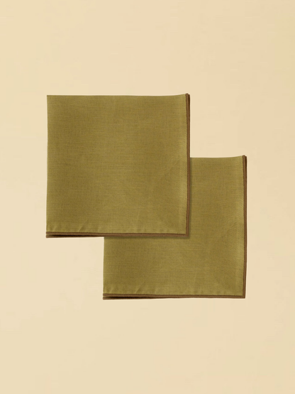 Olive Green Linen Napkin Set