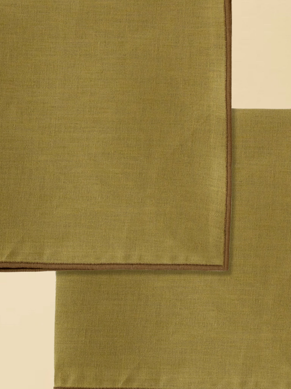 Olive Green Linen Napkin Set