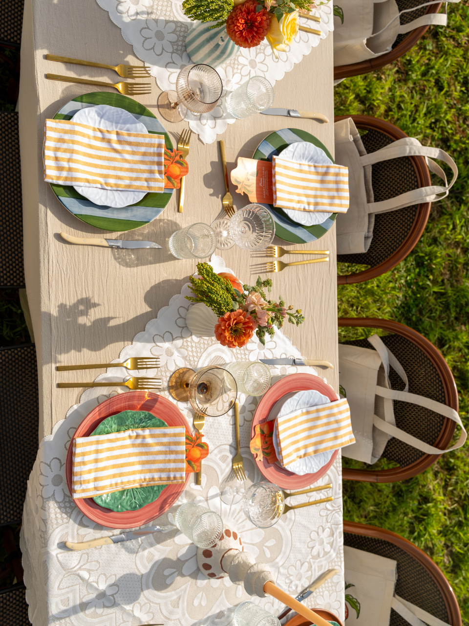 Ivory Crochet Table Throw