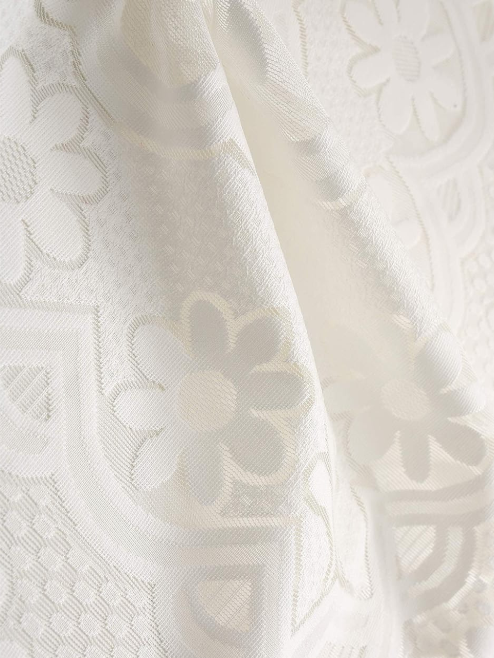 Ivory Crochet Table Throw