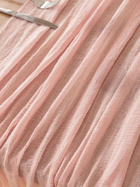 Pink Cheesecloth Table Runner
