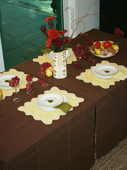 Brown Linen Tablecloth