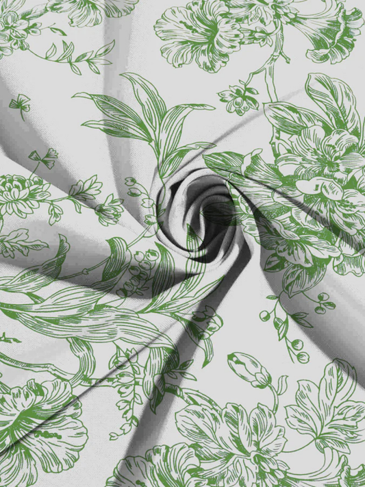 Green Toile Tablecloth
