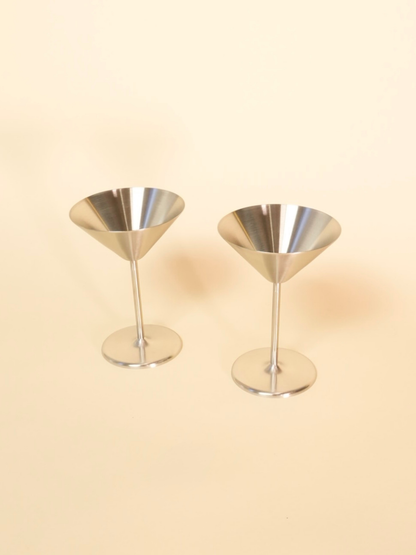 Stainless Steel Martini Glass Set
