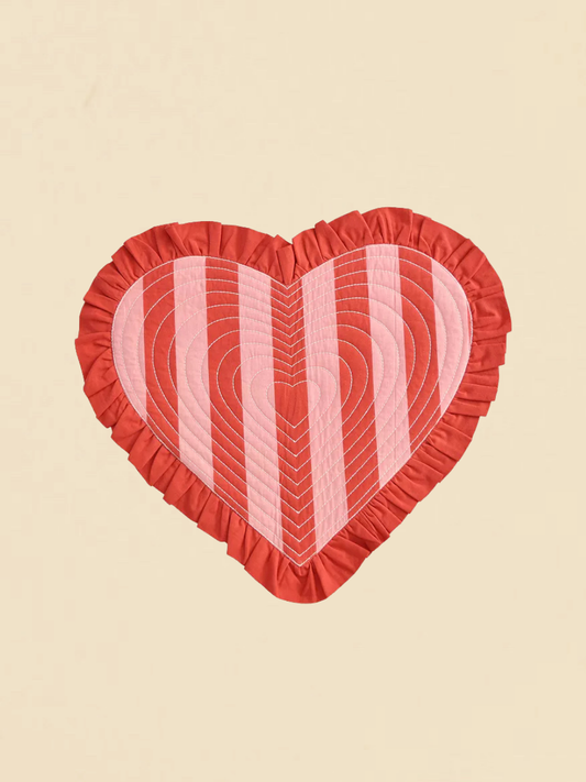 Reversible Stripe Heart Placemat Set