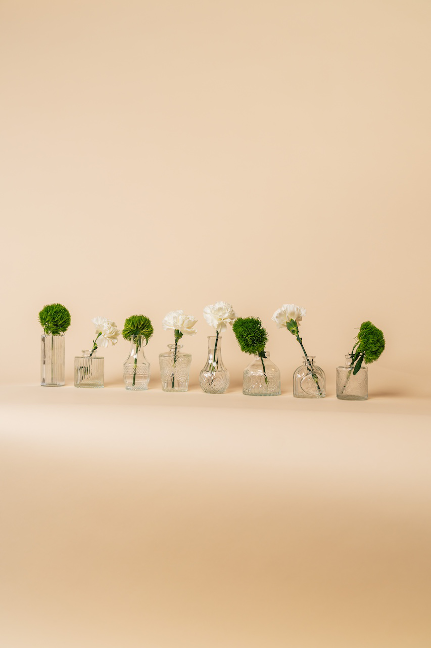 Assorted Etched Glass Bud Vase 