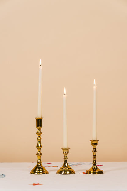 Assorted Gold Taper Candlestick Holder Set