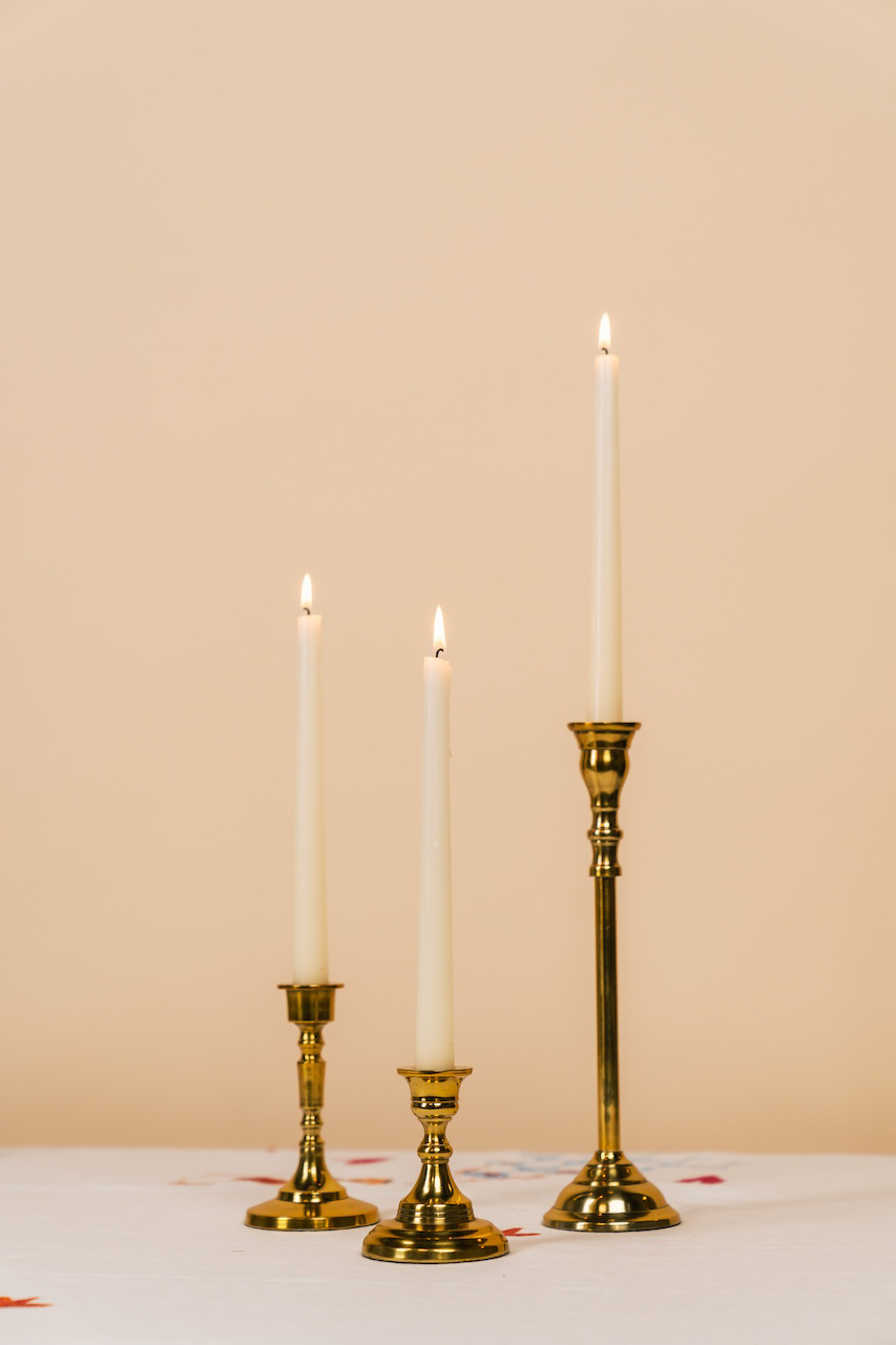 Assorted Gold Taper Candlestick Holder Set