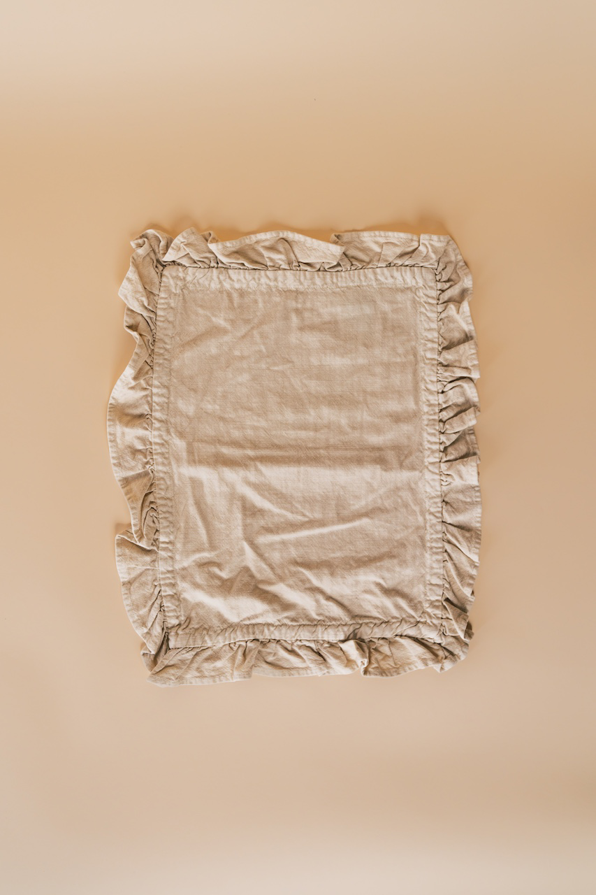 Beige Ruffle-Trimmed Placemat
