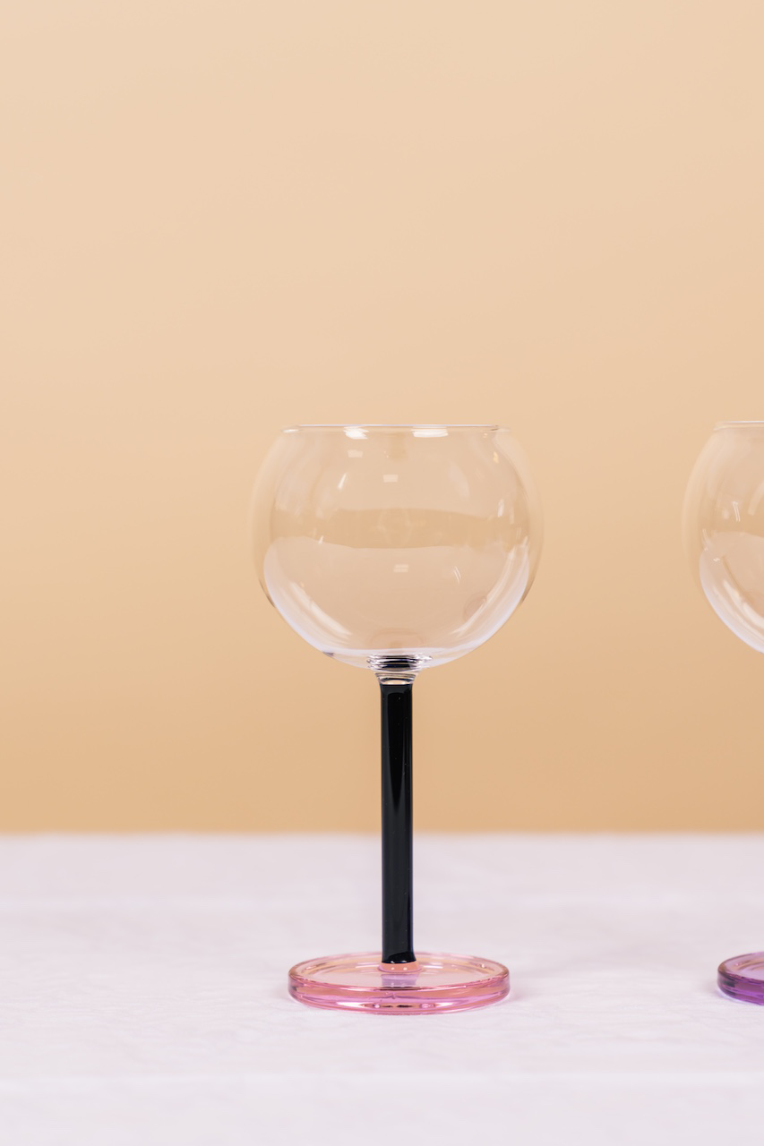 Bilboquet Wine Glass Blue & Red Set of 2