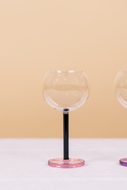 Bilboquet Wine Glass Blue & Red Set of 2