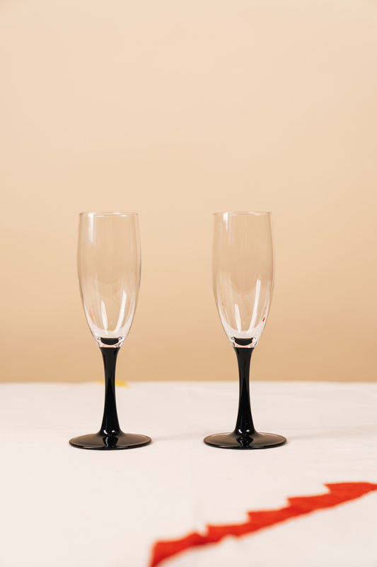 Black Stem Champagne Glass