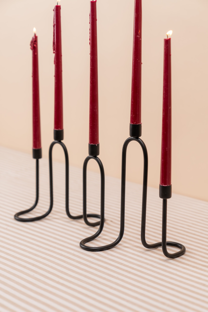 Black Wavy 5-arm Metal Candelabra