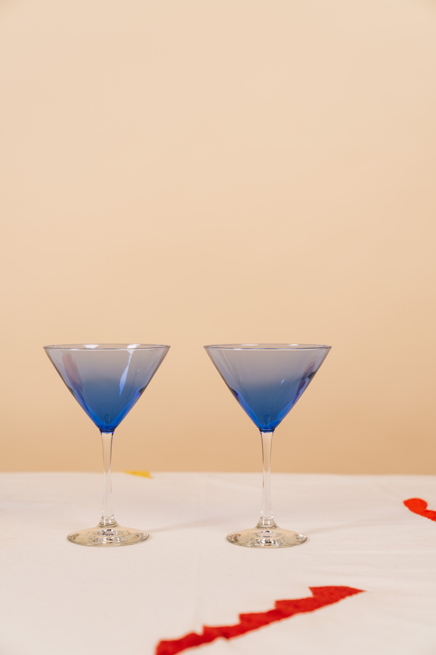 Blue Martini Glass