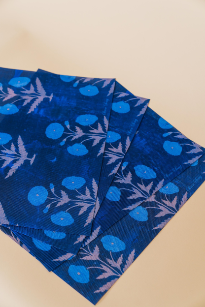 Blue Poppy Vinyl Placemat Set
