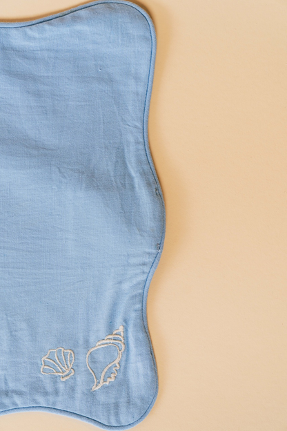 Blue Seashell Cotton-Linen Placemat Set