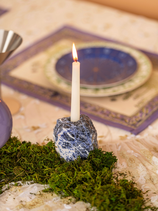 Blue Sodalite Candle Holder