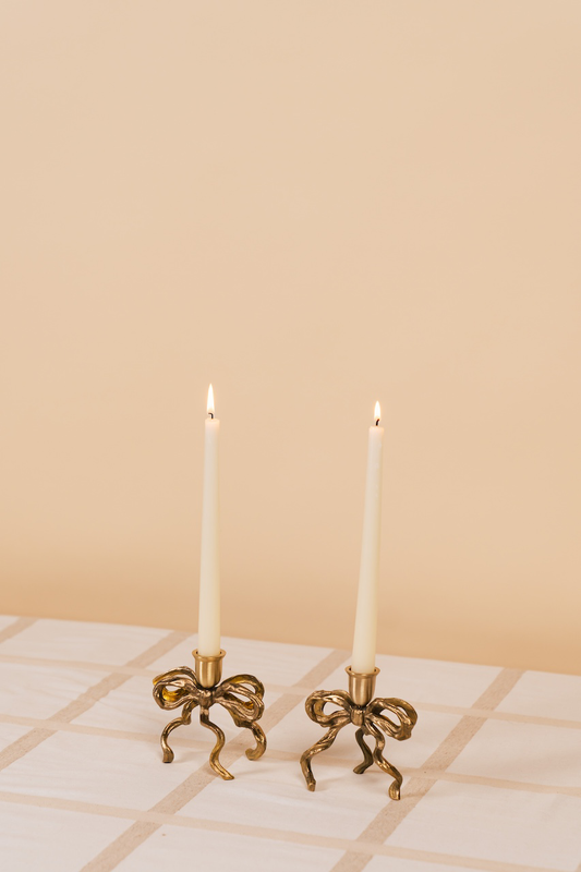 Brass Bow Candle Holder