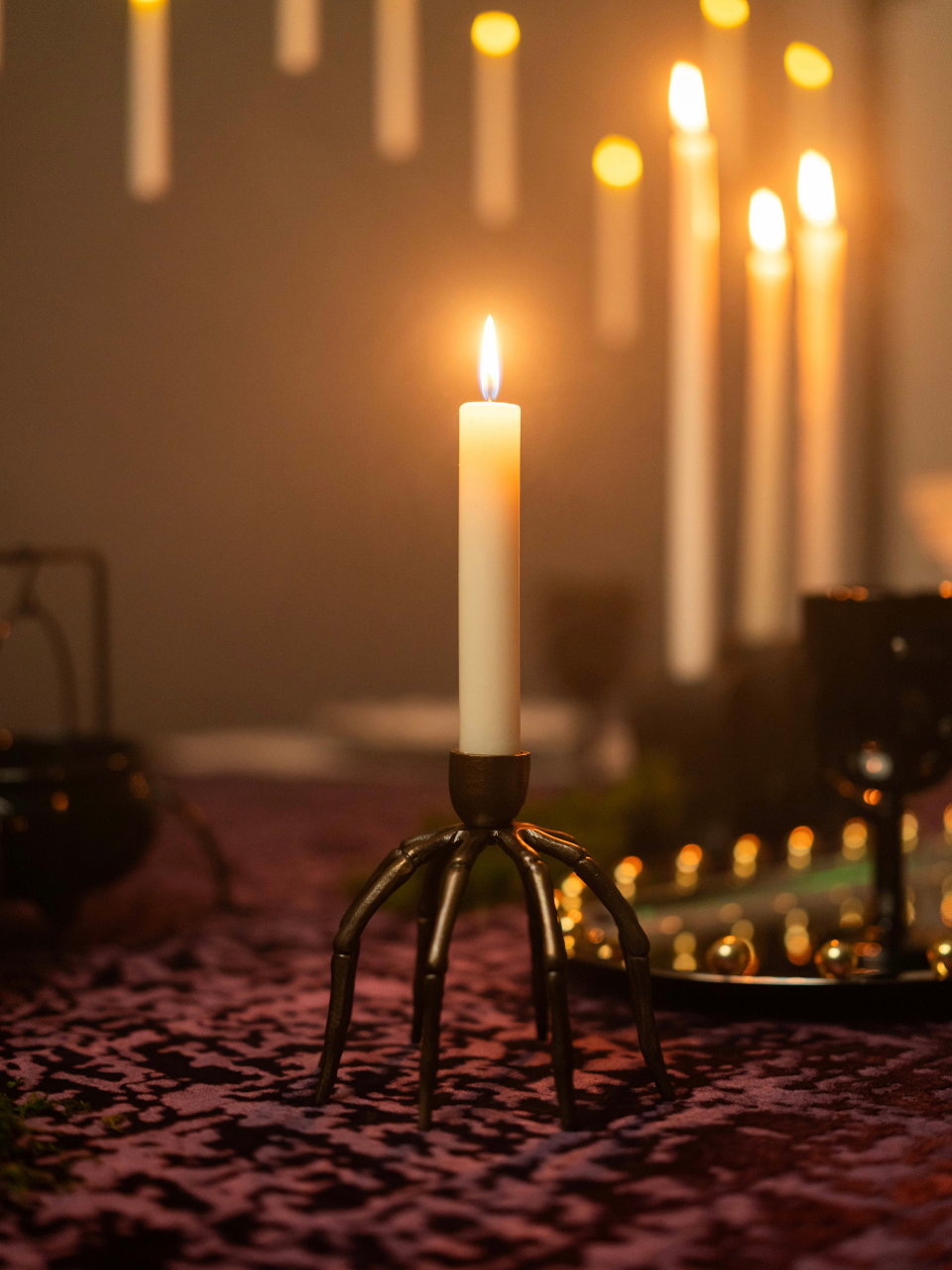 Bronze Spider Taper Candle Holder