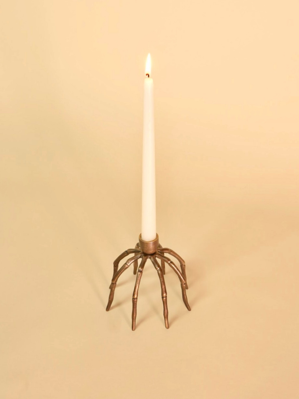 Bronze Spider Taper Candle Holder