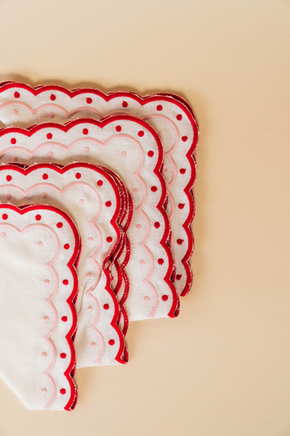 Carmen Linen Red and Pink Napkin Set
