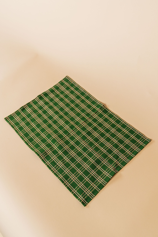Chiapas Plaid Forest Green Placemat Set
