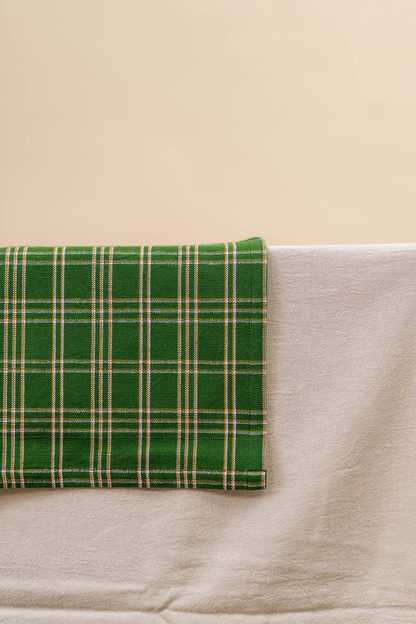 Chiapas Plaid Forest Green Table Runner