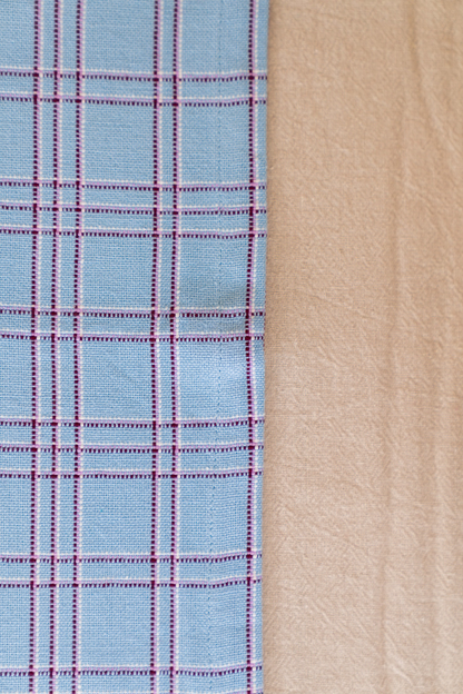 Chiapas Plaid Light Blue Table Runner