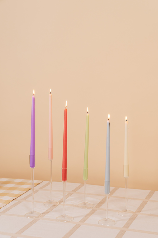 Clear Glass Candlestick Holder